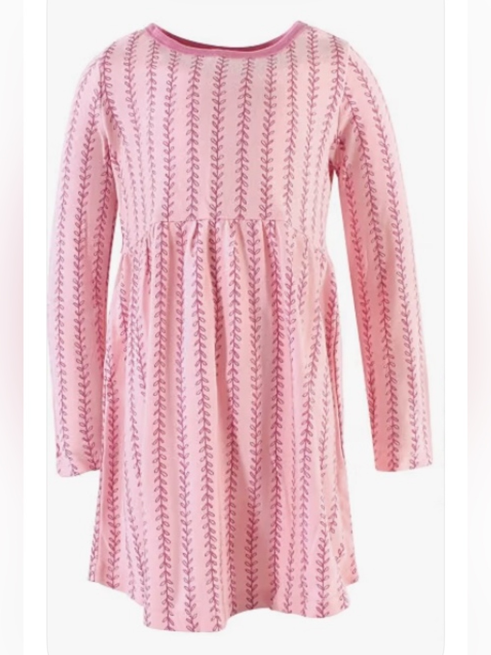 Touched By Nature Girls' Pink Long-Sleeve Patterned Cotton Dress NEW 5T